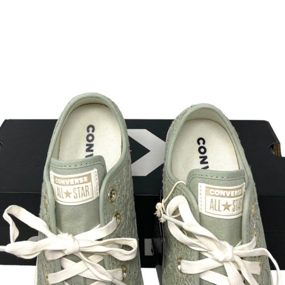 Converse Ctas OX Low Top Sneakers Women's Size Green Canvas Knit Skate A06226C - Picture 5 of 9